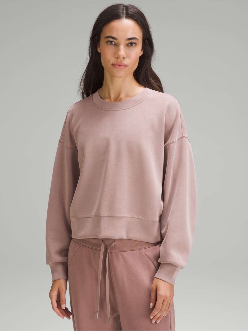 NWOT Lululemon Softstreme Perfectly Oversized Cropped Crew - Twilight Rose